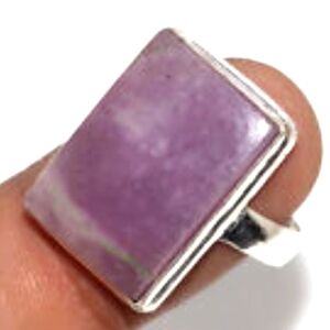 Boho Ring💎Lepidolite Gemstone 💎 925 Silver Sz 9